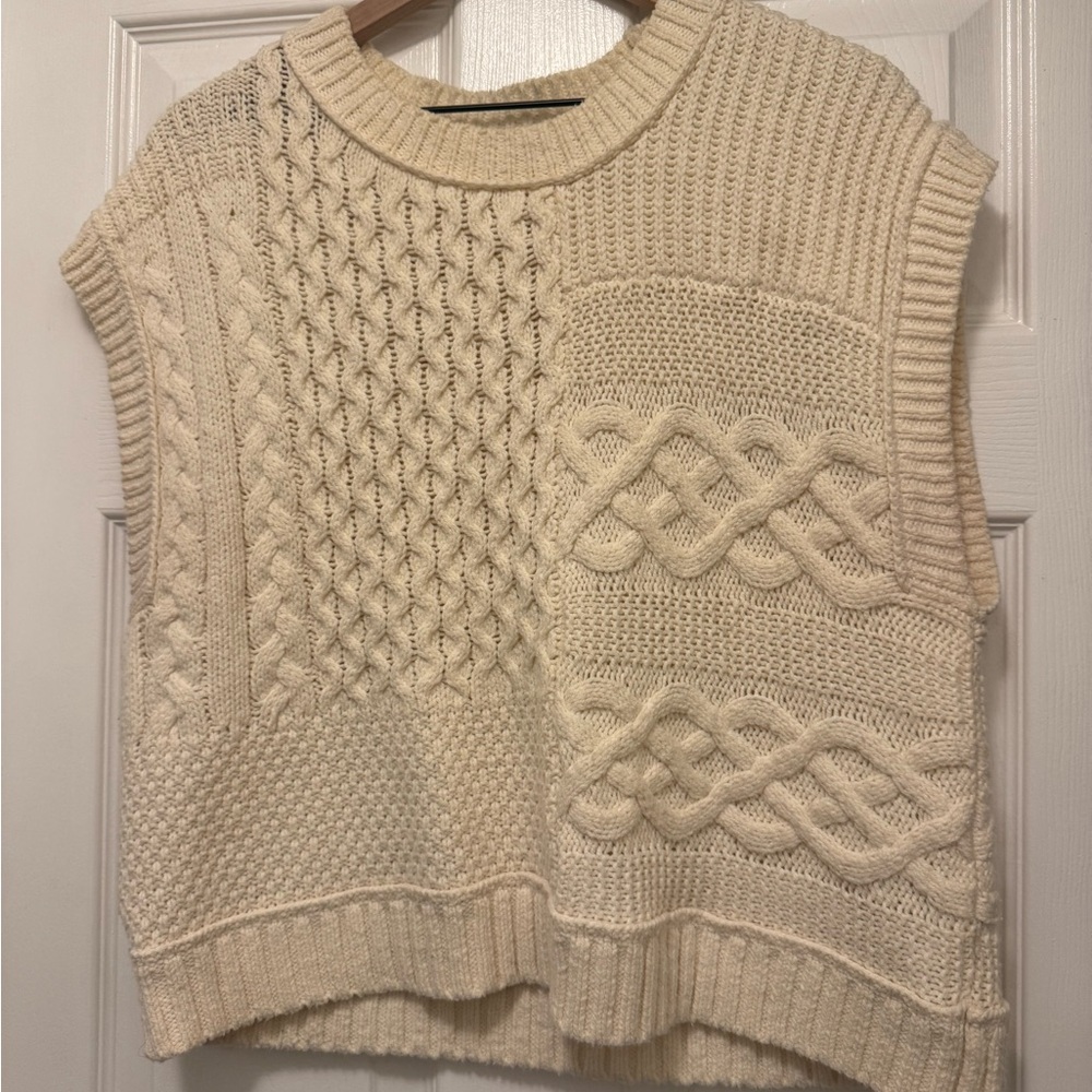 Madewell Cream Cable Knit Women's Sweater
